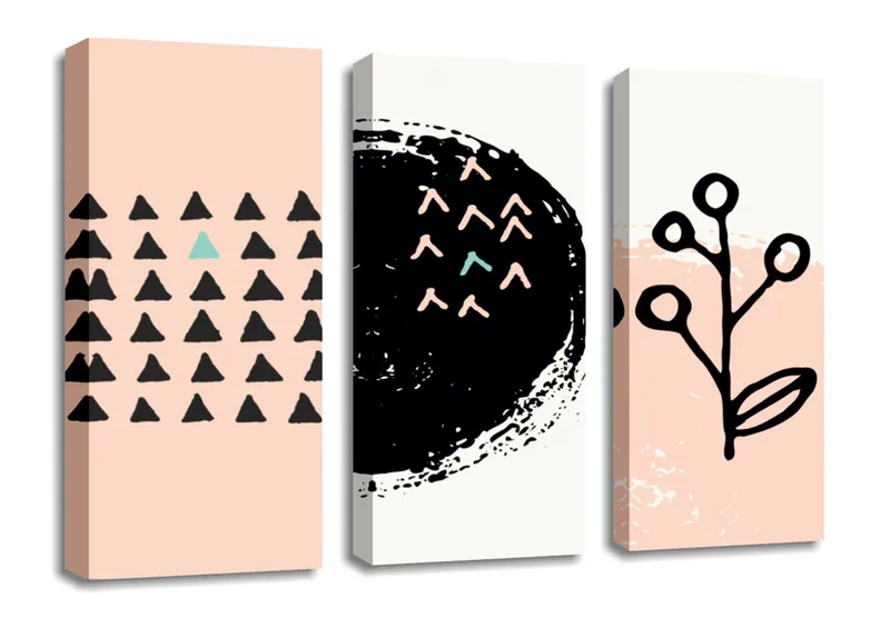 Dekorativ Canvasbillede 3-Dele 45x20 cm - Flerfarvet - Boligtilbehør - Billeder & kunst - Billeder på lærred
