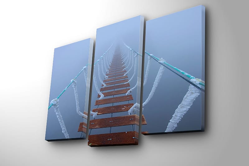 Dekorativ Canvasbillede 3-Dele 45x20 cm - Flerfarvet - Boligtilbehør - Billeder & kunst - Billeder på lærred