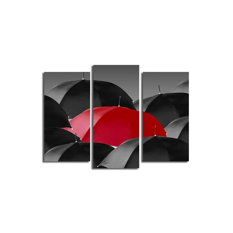 Dekorativ Canvasbillede 3-Dele 45x20 cm - Flerfarvet - Boligtilbehør - Billeder & kunst - Billeder på lærred