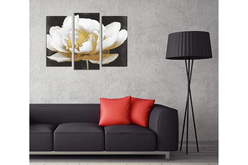 Dekorativ Canvasbillede 3-Dele 45x20 cm - Flerfarvet - Boligtilbehør - Billeder & kunst - Billeder på lærred