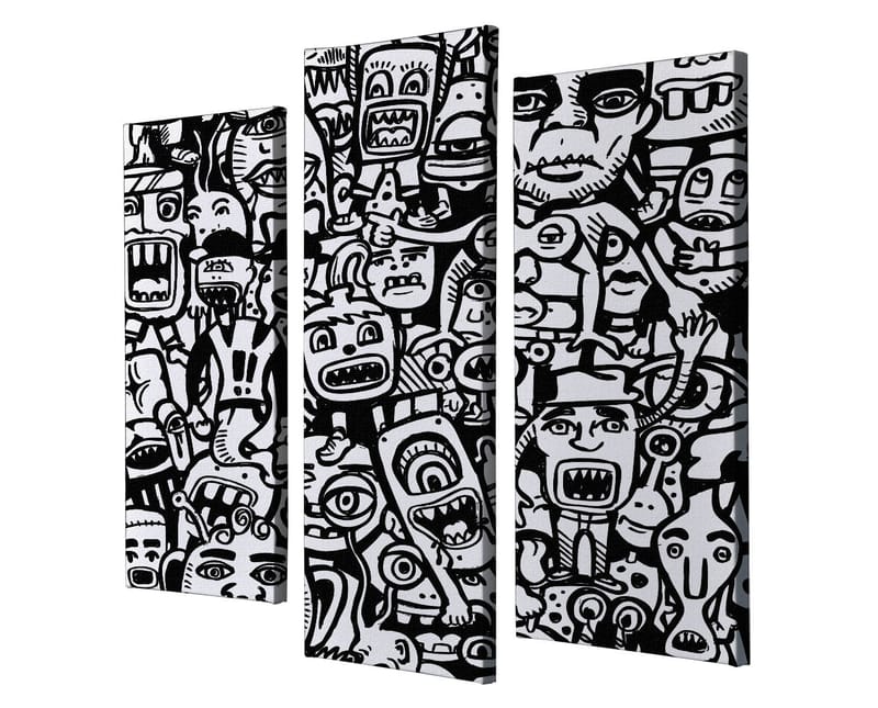 Dekorativ Canvasbillede 3-Dele 45x20 cm - Flerfarvet - Boligtilbehør - Billeder & kunst - Billeder på lærred