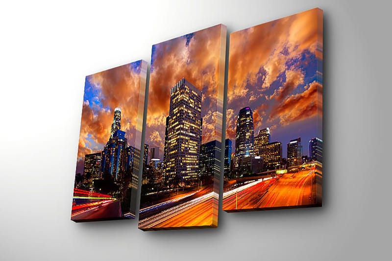 Dekorativ Canvasbillede 3-Dele 45x20 cm - Flerfarvet - Boligtilbehør - Billeder & kunst - Billeder på lærred