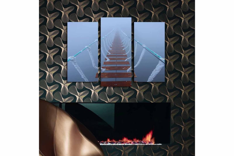 Dekorativ Canvasbillede 3-Dele 45x20 cm - Flerfarvet - Boligtilbehør - Billeder & kunst - Billeder på lærred