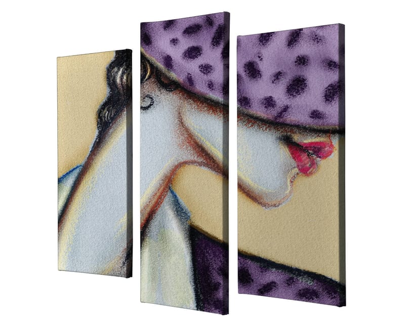 Dekorativ Canvasbillede 3-Dele 45x20 cm - Flerfarvet - Boligtilbehør - Billeder & kunst - Billeder på lærred