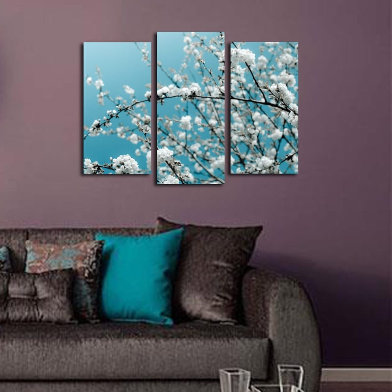 Dekorativ Canvasbillede 3-Dele 45x20 cm - Flerfarvet - Boligtilbehør - Billeder & kunst - Billeder på lærred