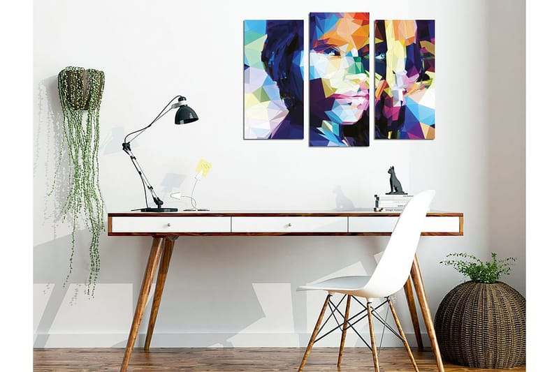 Dekorativ Canvasbillede 3-Dele 45x20 cm - Flerfarvet - Boligtilbehør - Billeder & kunst - Billeder på lærred