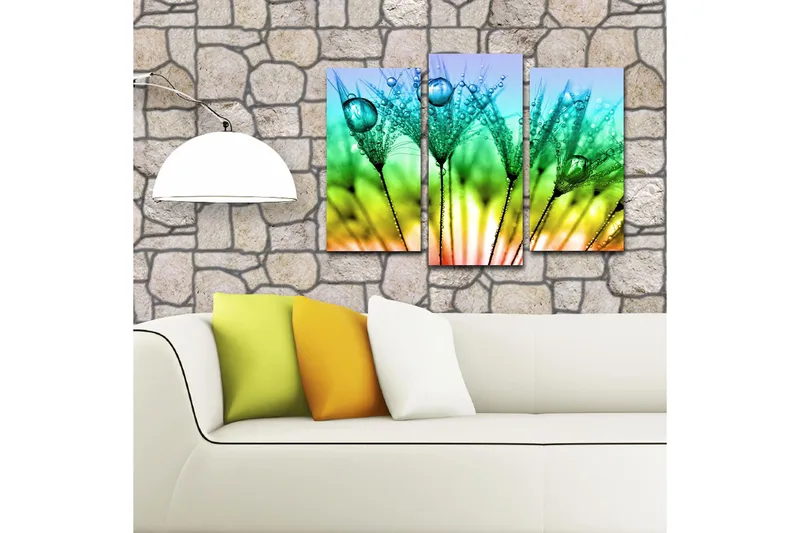Dekorativ Canvasbillede 3-Dele 45x20 cm - Flerfarvet - Boligtilbehør - Billeder & kunst - Billeder på lærred