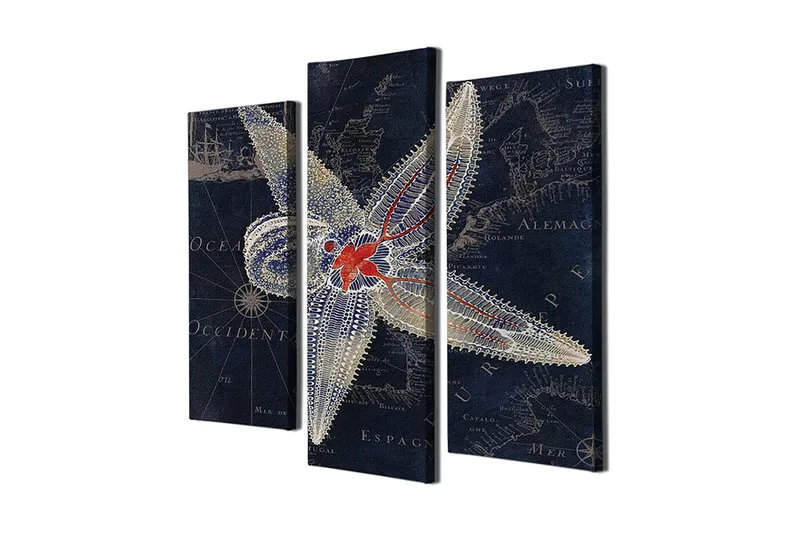 Dekorativ Canvasbillede 3-Dele 45x20 cm, Flerfarvet