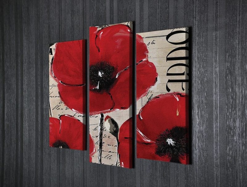 Dekorativ Canvasbillede 3-Dele 45x20 cm - Flerfarvet - Boligtilbehør - Billeder & kunst - Billeder på lærred