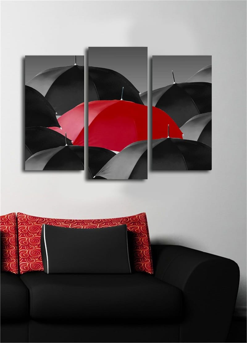 Dekorativ Canvasbillede 3-Dele 45x20 cm - Flerfarvet - Boligtilbehør - Billeder & kunst - Billeder på lærred