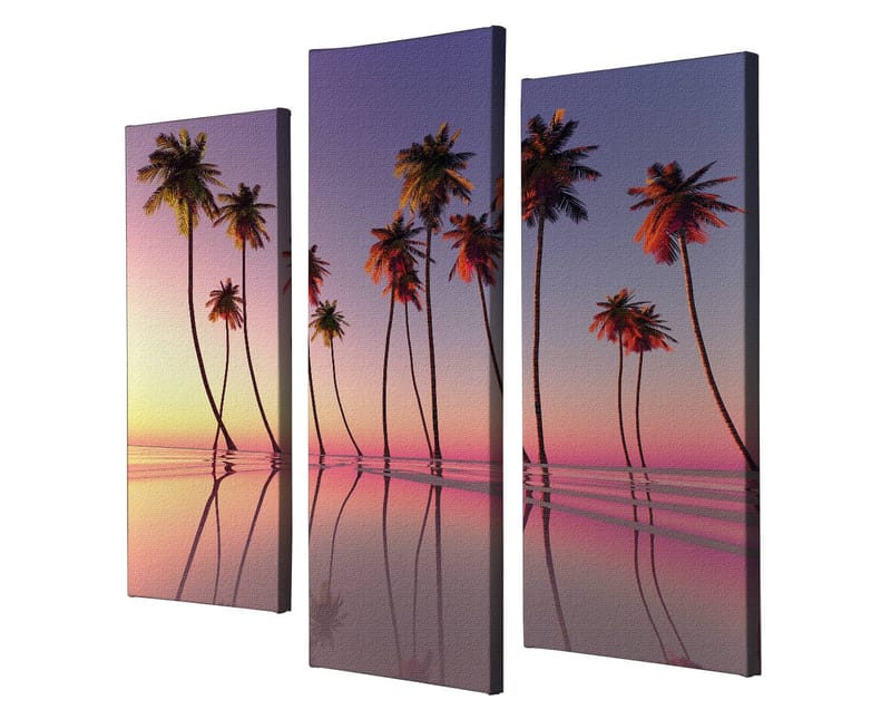 Dekorativ Canvasbillede 3-Dele 45x20 cm - Flerfarvet - Boligtilbehør - Billeder & kunst - Billeder på lærred