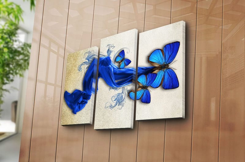 Dekorativ Canvasbillede 3-Dele 45x20 cm - Flerfarvet - Boligtilbehør - Billeder & kunst - Billeder på lærred