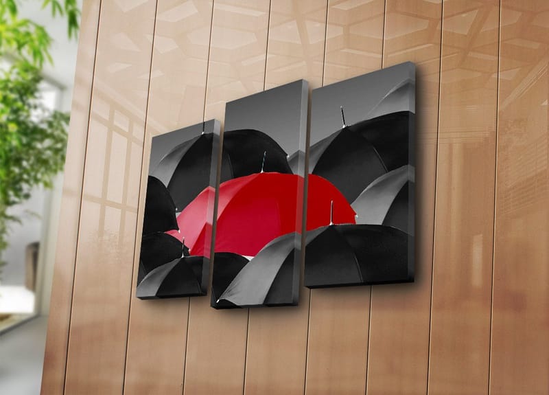 Dekorativ Canvasbillede 3-Dele 45x20 cm - Flerfarvet - Boligtilbehør - Billeder & kunst - Billeder på lærred