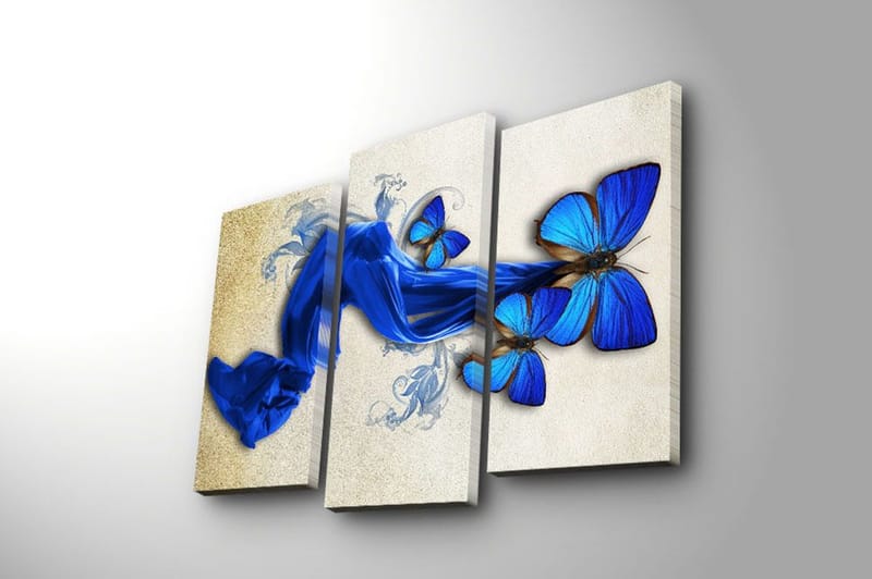 Dekorativ Canvasbillede 3-Dele 45x20 cm - Flerfarvet - Boligtilbehør - Billeder & kunst - Billeder på lærred