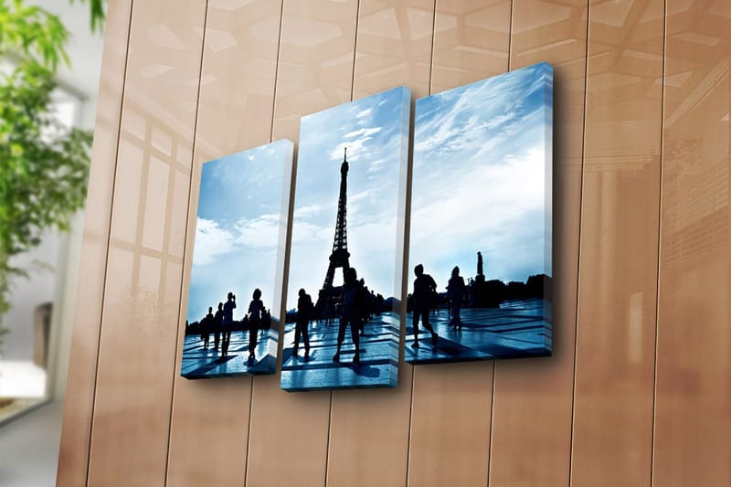 Dekorativ Canvasbillede 3-Dele 45x20 cm - Flerfarvet - Boligtilbehør - Billeder & kunst - Billeder på lærred