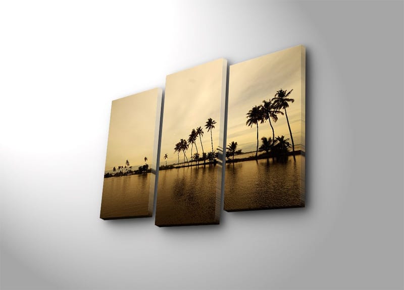 Dekorativ Canvasbillede 3-Dele 45x20 cm - Flerfarvet - Boligtilbehør - Billeder & kunst - Billeder på lærred