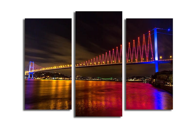 Dekorativ Canvasbillede 3-Dele 45x20 cm, Flerfarvet