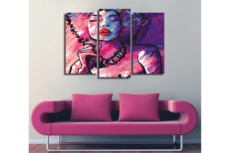 Dekorativ Canvasbillede 3-Dele 45x20 cm, Flerfarvet