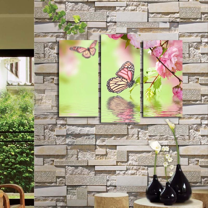 Dekorativ Canvasbillede 3-Dele 45x20 cm - Flerfarvet - Boligtilbehør - Billeder & kunst - Billeder på lærred