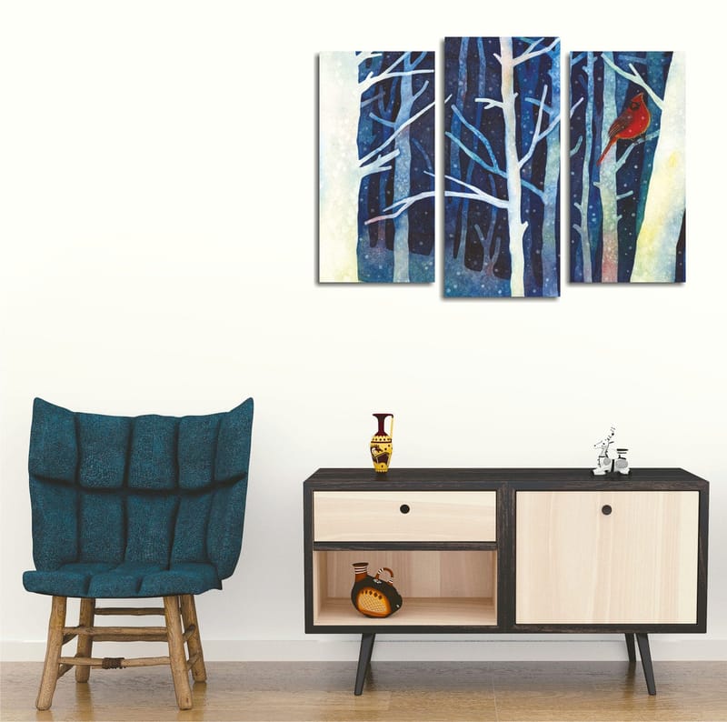 Dekorativ Canvasbillede 3-Dele 45x20 cm - Flerfarvet - Boligtilbehør - Billeder & kunst - Billeder på lærred