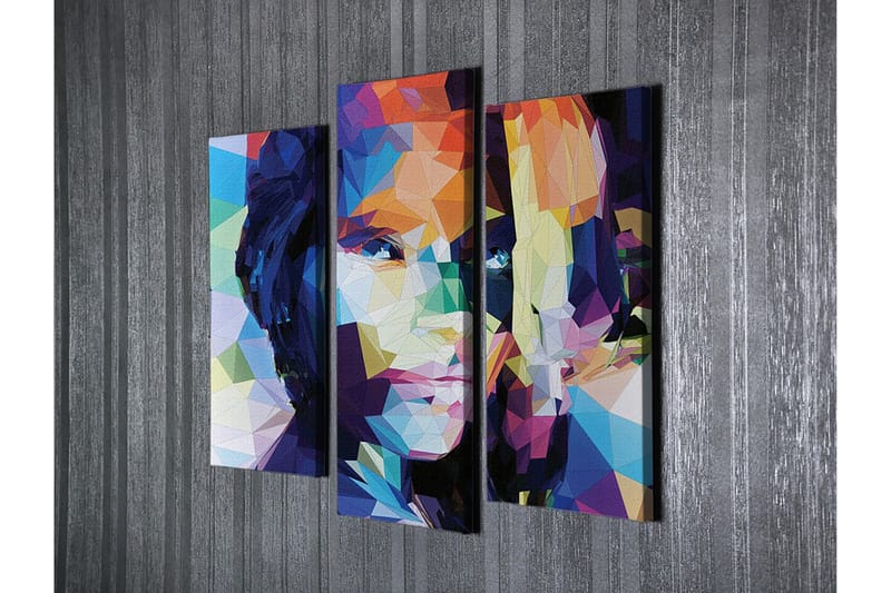 Dekorativ Canvasbillede 3-Dele 45x20 cm - Flerfarvet - Boligtilbehør - Billeder & kunst - Billeder på lærred