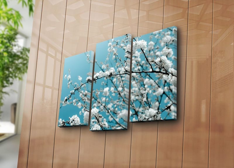 Dekorativ Canvasbillede 3-Dele 45x20 cm - Flerfarvet - Boligtilbehør - Billeder & kunst - Billeder på lærred