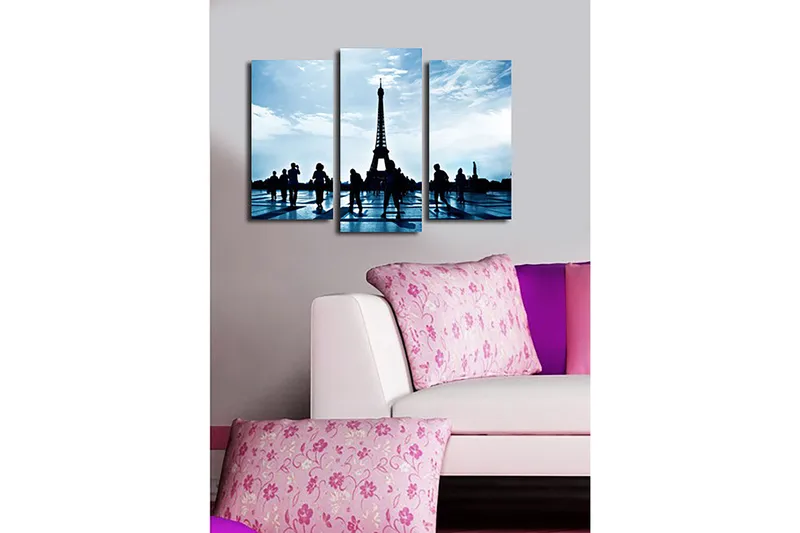 Dekorativ Canvasbillede 3-Dele 45x20 cm - Flerfarvet - Boligtilbehør - Billeder & kunst - Billeder på lærred