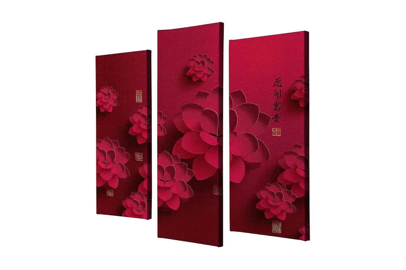 Dekorativ Canvasbillede 3-Dele 45x20 cm, Flerfarvet