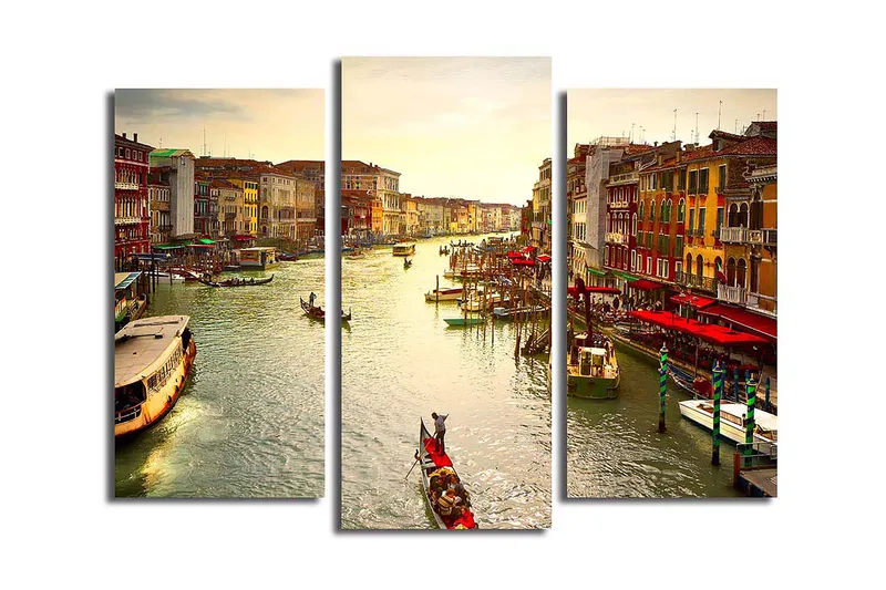 Dekorativ Canvasbillede 3-Dele 45x20 cm, Flerfarvet