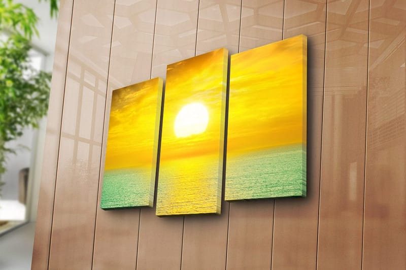Dekorativ Canvasbillede 3-Dele 45x20 cm - Flerfarvet - Boligtilbehør - Billeder & kunst - Billeder på lærred