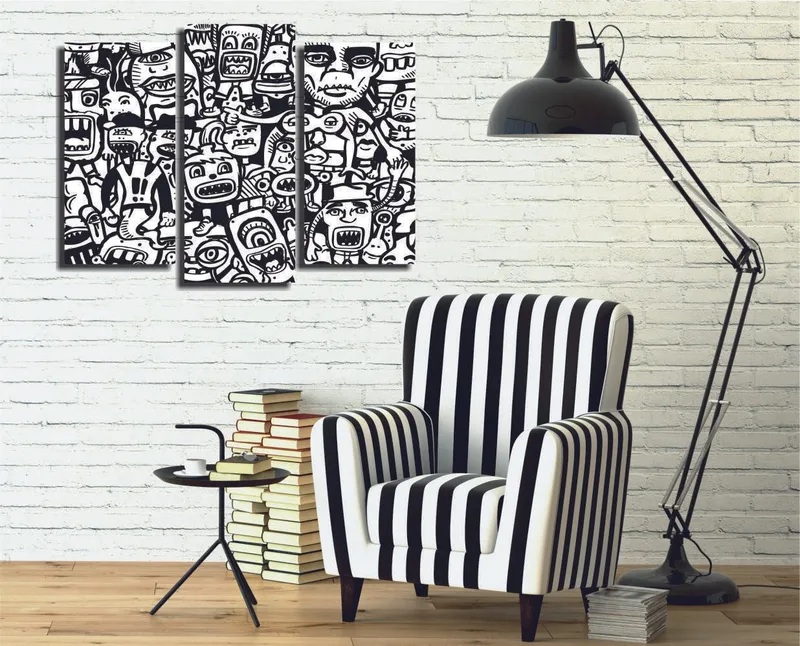 Dekorativ Canvasbillede 3-Dele 45x20 cm, Flerfarvet