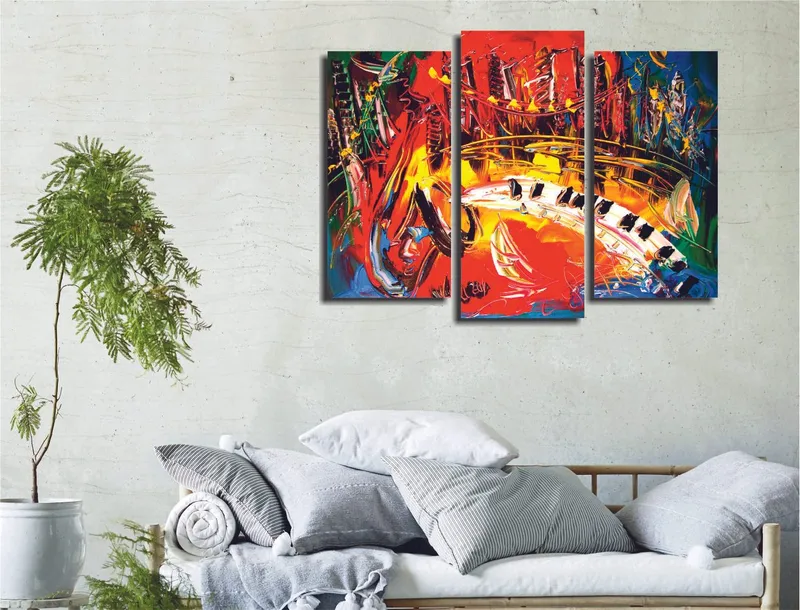 Dekorativ Canvasbillede 3-Dele 45x20 cm, Flerfarvet