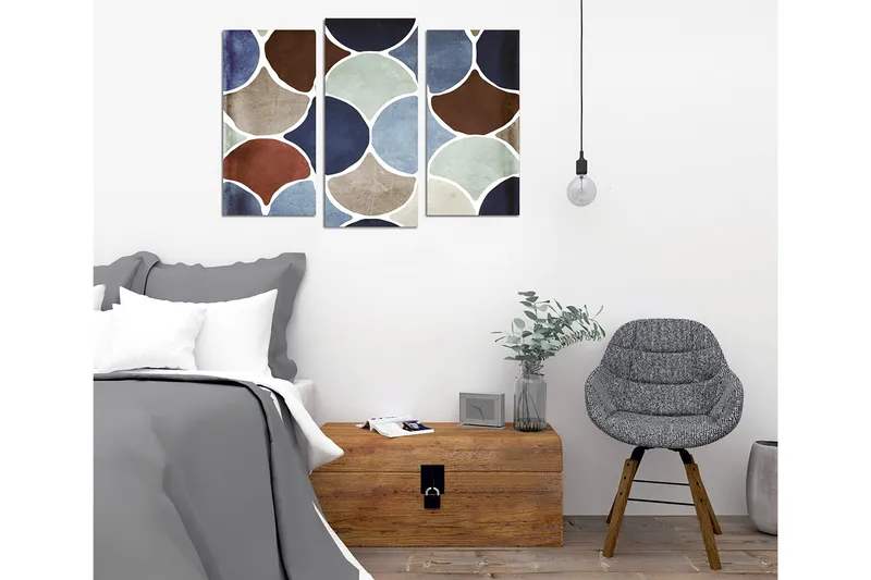 Dekorativ Canvasbillede 3-Dele 45x20 cm - Flerfarvet - Boligtilbehør - Billeder & kunst - Billeder på lærred