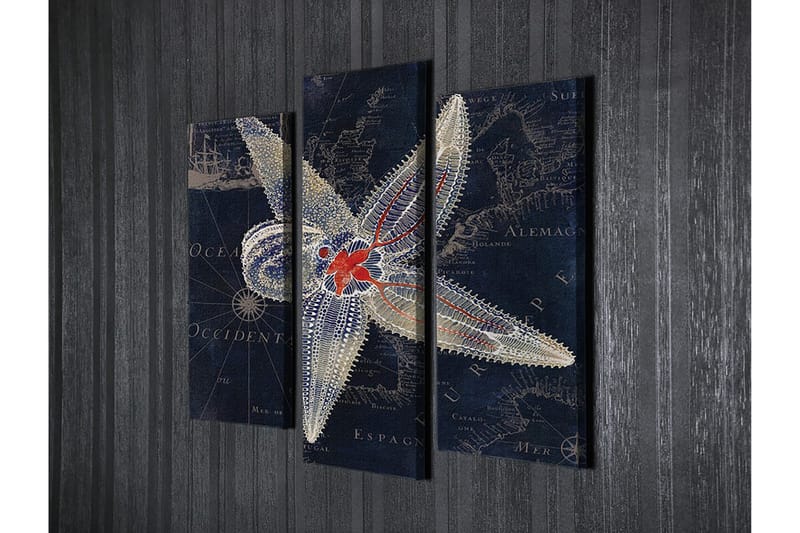 Dekorativ Canvasbillede 3-Dele 45x20 cm - Flerfarvet - Boligtilbehør - Billeder & kunst - Billeder på lærred