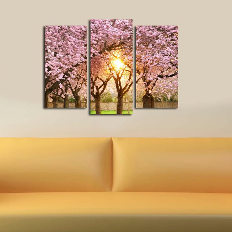 Dekorativ Canvasbillede 3-Dele 45x20 cm - Flerfarvet - Boligtilbehør - Billeder & kunst - Billeder på lærred