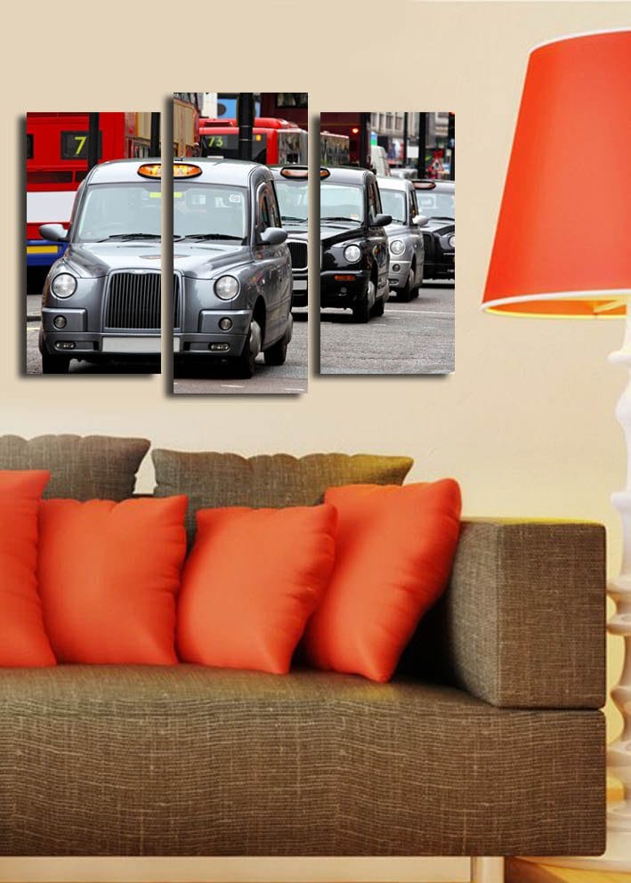 Dekorativ Canvasbillede 3-Dele 45x20 cm - Flerfarvet - Boligtilbehør - Billeder & kunst - Billeder på lærred