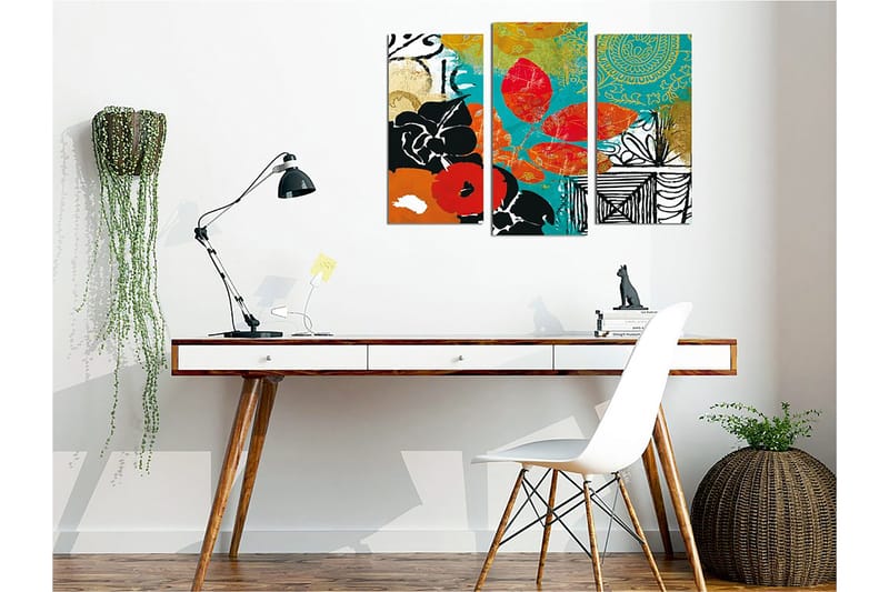 Dekorativ Canvasbillede 3-Dele 45x20 cm - Flerfarvet - Boligtilbehør - Billeder & kunst - Billeder på lærred