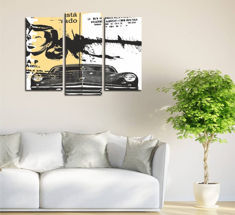 Dekorativ Canvasbillede 3-Dele 45x20 cm - Flerfarvet - Boligtilbehør - Billeder & kunst - Billeder på lærred