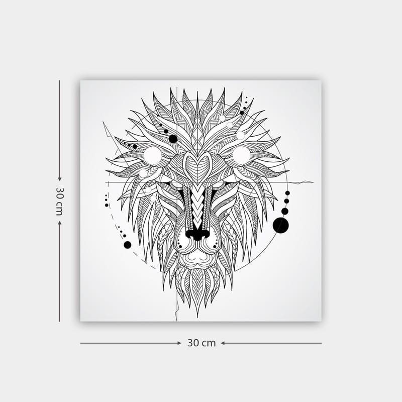 Dekorativ Canvasbillede 30x30 cm, Hvid|Sort