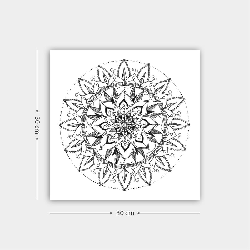 Dekorativ Canvasbillede 30x30 cm - Hvid|Sort - Boligtilbehør - Billeder & kunst - Billeder på lærred