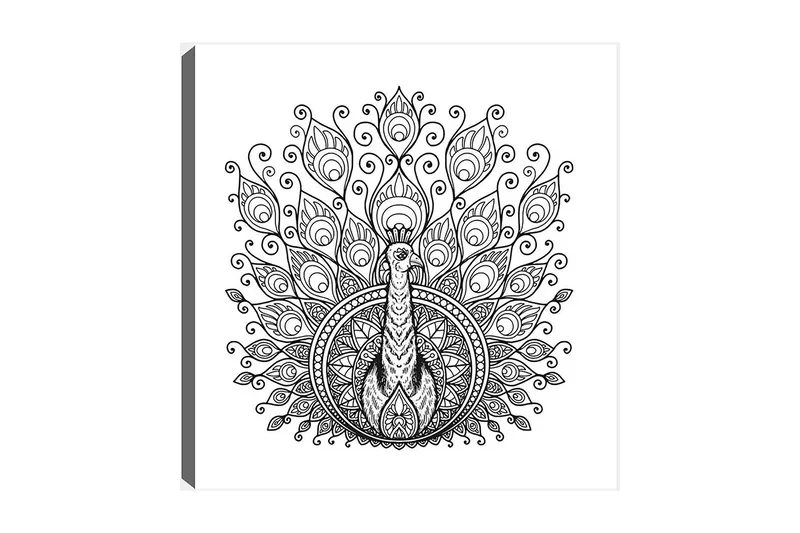 Dekorativ Canvasbillede 30x30 cm, Hvid|Sort