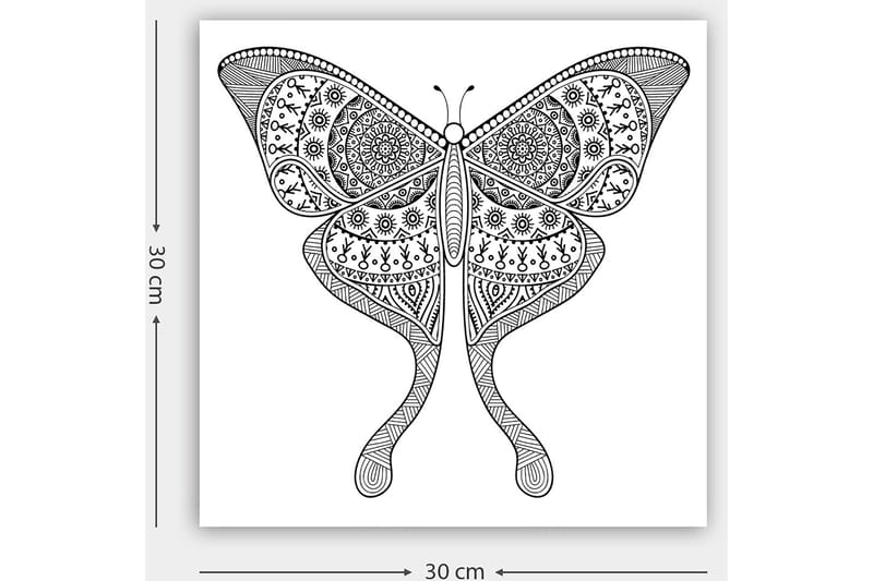 Dekorativ Canvasbillede 30x30 cm - Hvid|Sort - Boligtilbehør - Billeder & kunst - Billeder på lærred
