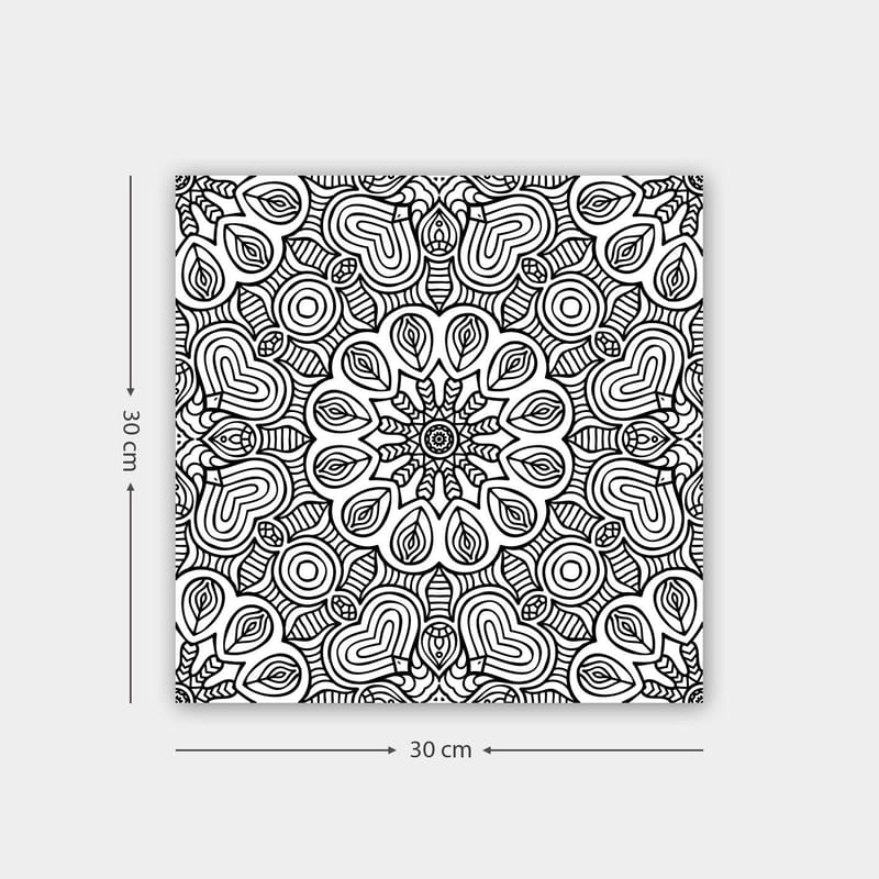 Dekorativ Canvasbillede 30x30 cm, Hvid|Sort