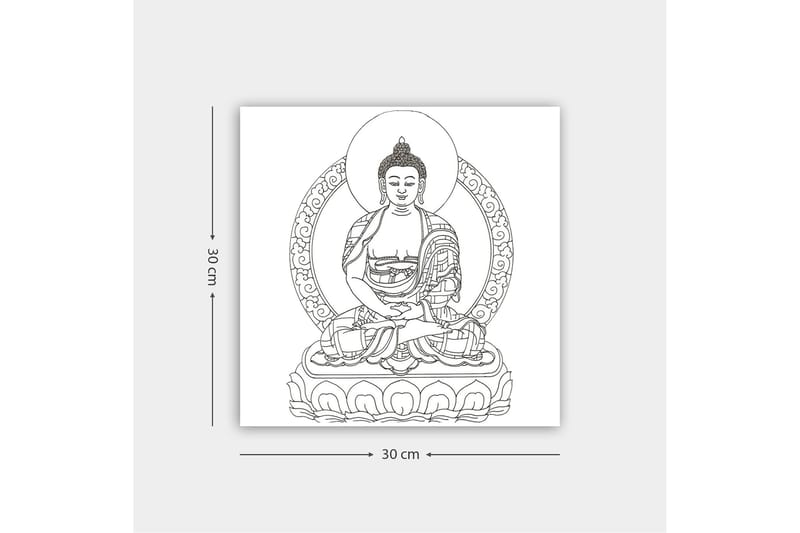 Dekorativ Canvasbillede 30x30 cm - Hvid|Sort - Boligtilbehør - Billeder & kunst - Billeder på lærred