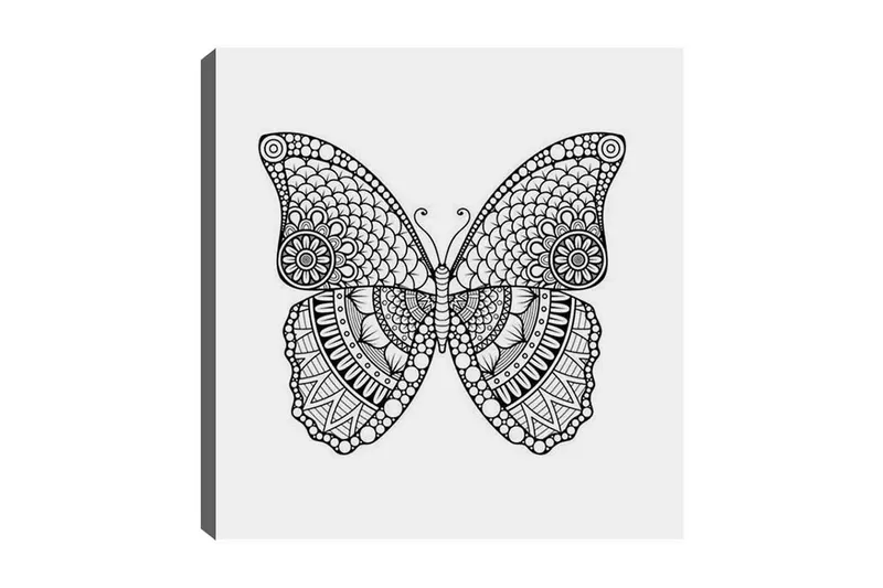 Dekorativ Canvasbillede 30x30 cm, Hvid|Sort