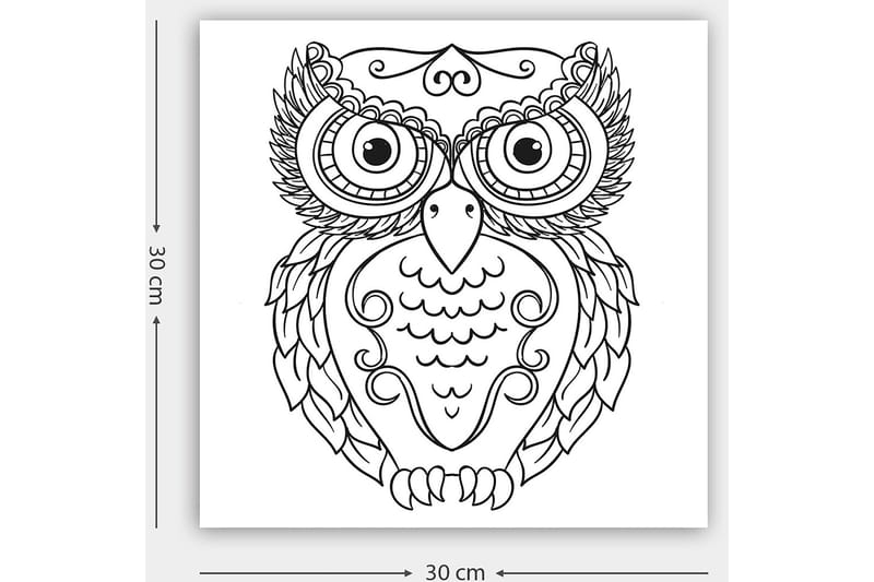 Dekorativ Canvasbillede 30x30 cm - Hvid|Sort - Boligtilbehør - Billeder & kunst - Billeder på lærred