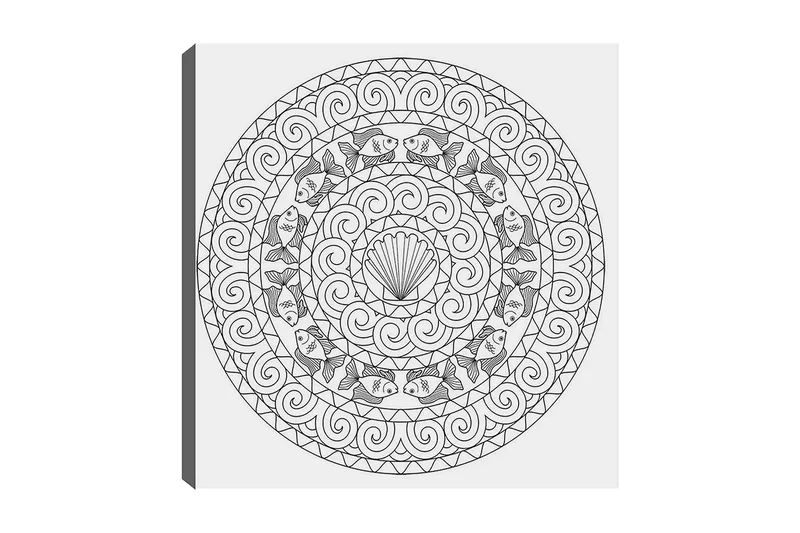 Dekorativ Canvasbillede 30x30 cm, Hvid|Sort