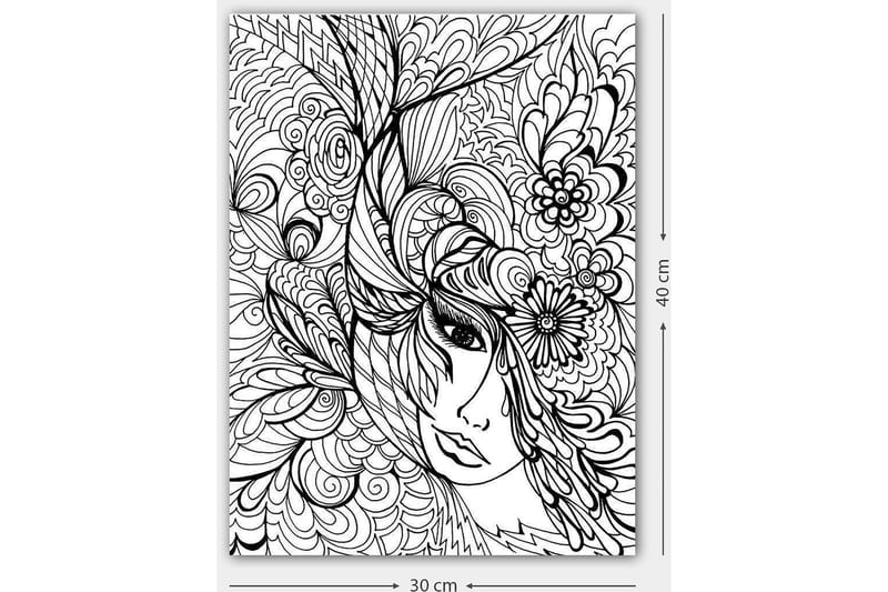 Dekorativ Canvasbillede 30x40 cm - Hvid|Sort - Boligtilbehør - Billeder & kunst - Billeder på lærred