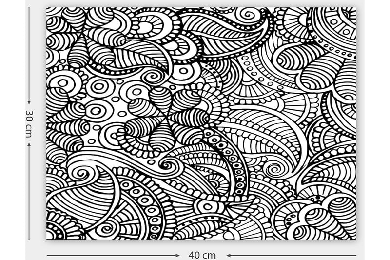 Dekorativ Canvasbillede 30x40 cm - Hvid|Sort - Boligtilbehør - Billeder & kunst - Billeder på lærred