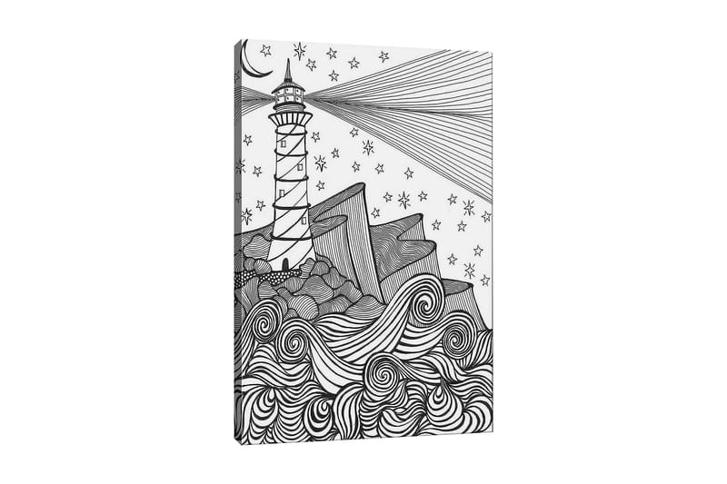 Dekorativ Canvasbillede 30x40 cm - Hvid|Sort - Boligtilbehør - Billeder & kunst - Billeder på lærred